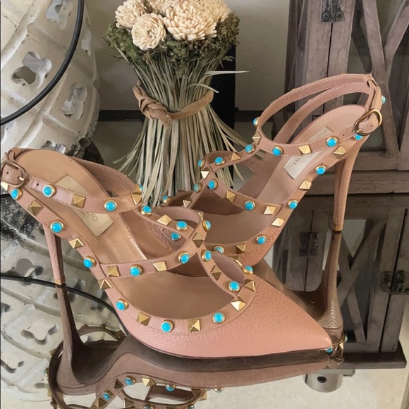 Valentino Rockstud Rolling Tan Size 38 - Picture 3 of 5